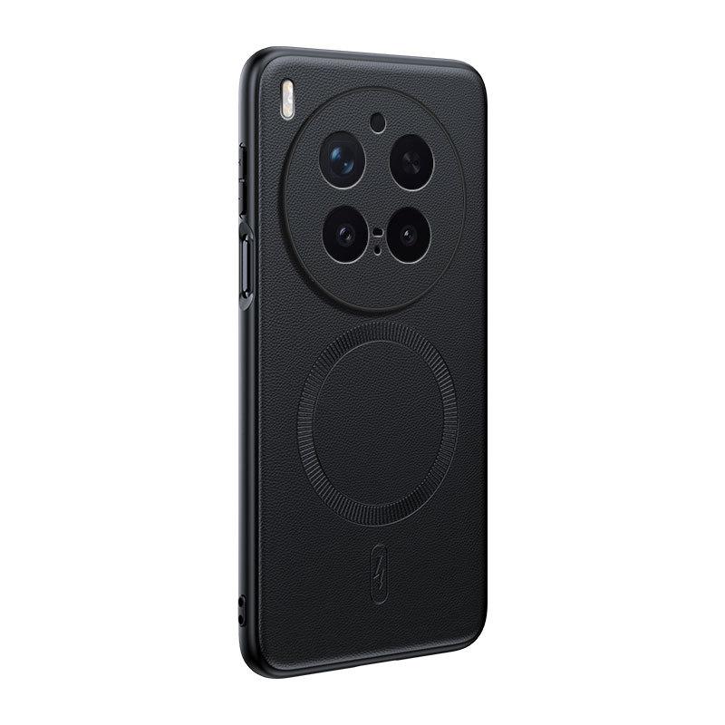 Applicable VIVO X300Pro Plain Leather Magnetic Mobile Phone Case X200Ultra Matte X200S Anti-drop Protective Case