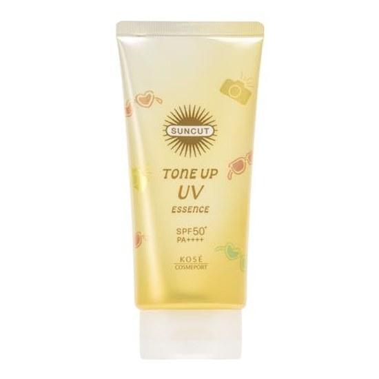 Suncut Tone Up UV Essence SPF50+ PA++++ Water Resistant Lemon Yellow 80g Face Body Sunscreen 70 Beauty Serum Formulation Makeup Base Color Unevenness