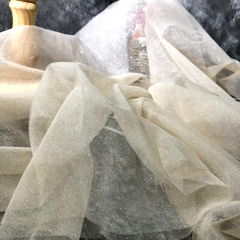 Glitter Mesh Tulle Fabric By The Meter for Clothing Wedding Dress Shirt Veil Background DIY Sewing Decoration Cloth Blue Pink