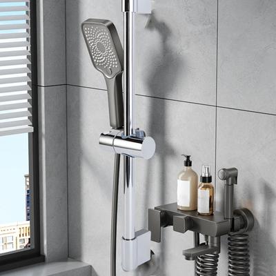 Shower Slide Bar Round Metal Handheld Shower Sliding Bar with Shower Hd Holder for Bathroom 40cm