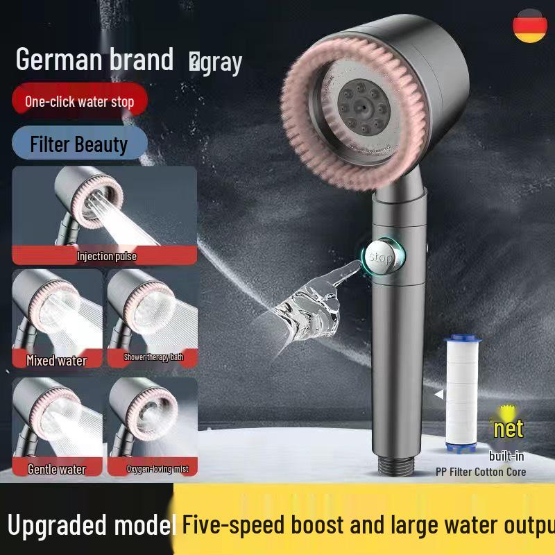 Powerful Pressurized Handheld Lotus Showerhead with Filter