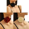 Velvet Choker Women Rose Choker Flower Choker Necklace Camellia Choker Goth Choker Gothics Necklace Vintage Choker