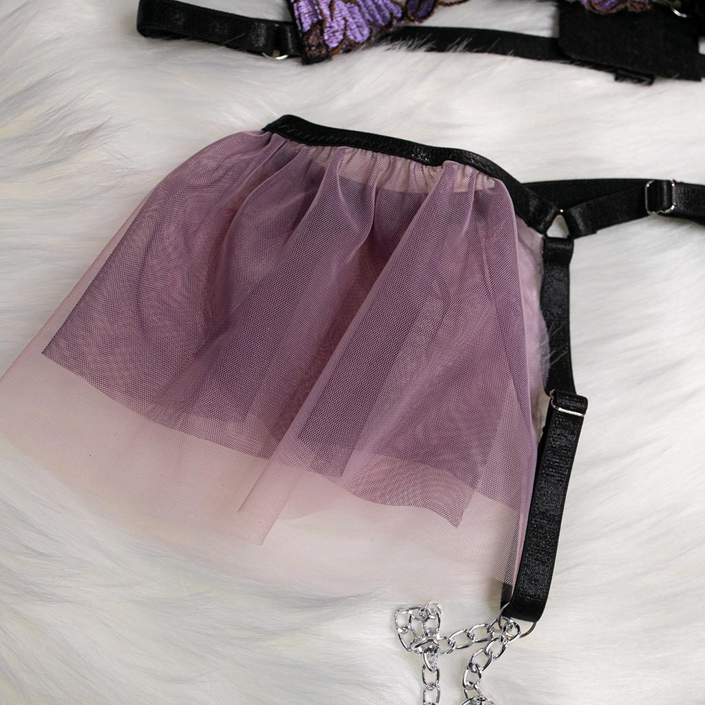 European and American Women Lingerie Set Three-Piece Sheer Mesh Embroidered Underwear Set Sexy Bra and Thongs Set