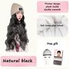 Knitting And Velvet Wig Hat for Autumn And Winter High Temperature Resistant Synthetic Long Curly Hair Fashion