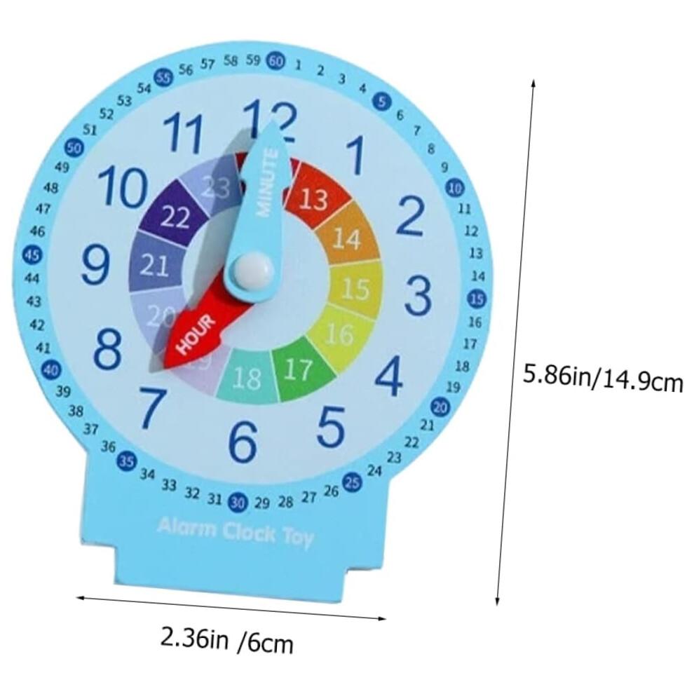 1Satz Holzspielzeug Kinderuhr Lernuhr für Kleinkinder, Farbenfrohes Design zur Farberkennung und kognitiven Entwicklung