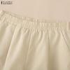 ZANZEA Pantaloncini estivi larghi in vita elastica casual da donna