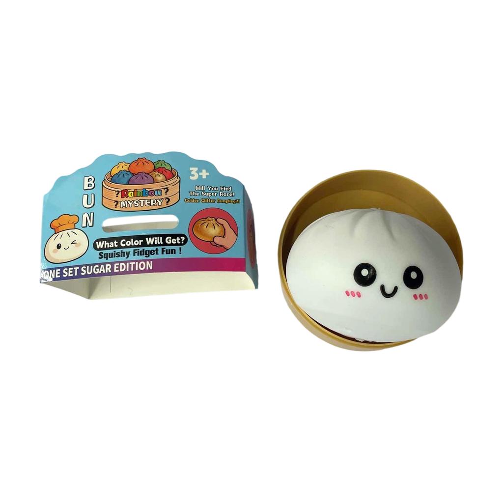 Dumpling Shaped Stress Relief Toy with Steamer Box Squishy Soft Material Suitable for Hand Squeezing and Play
