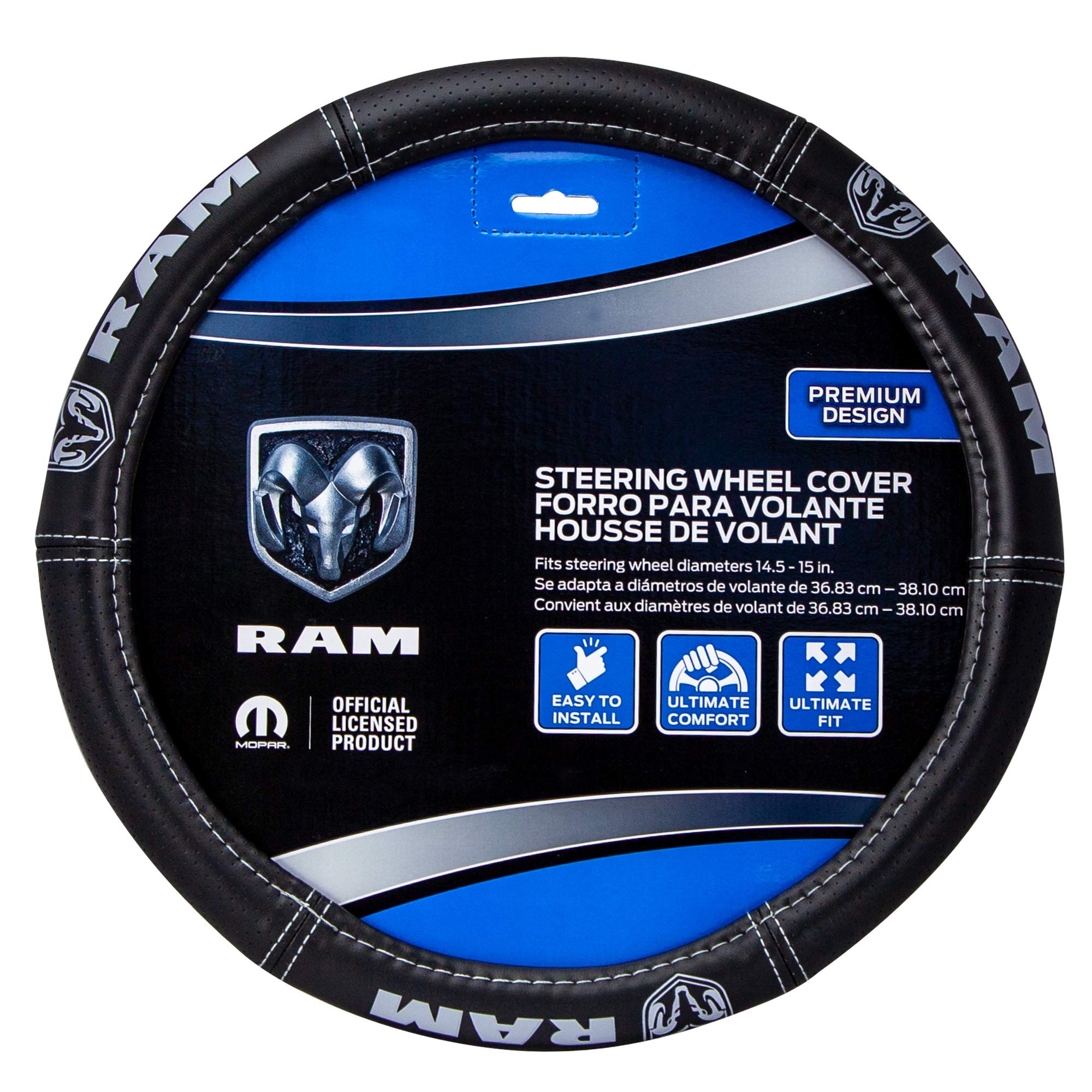 

Plasticolor 006697R25 Dodge Ram Deluxe Elite Steering Wheel Cover with Gray Logo серый