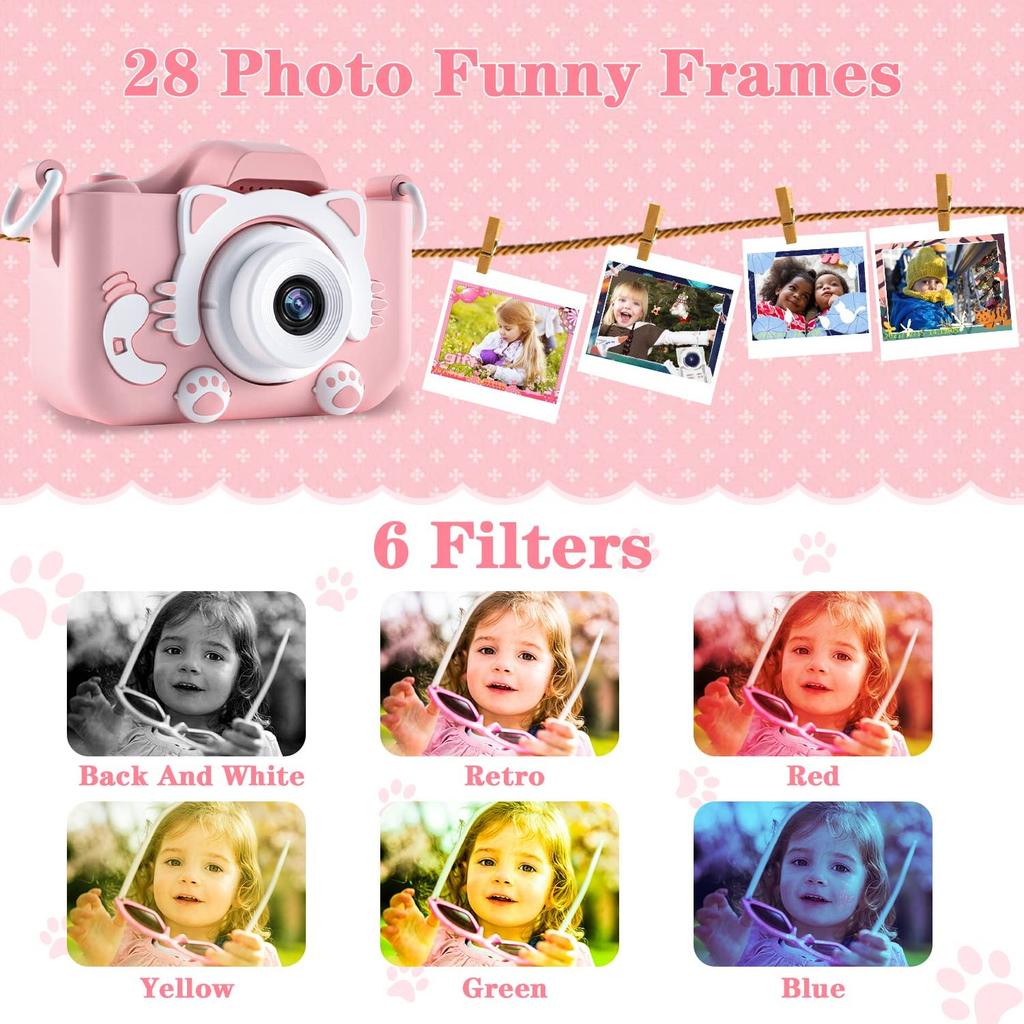 Mini X5S Children Camera Toys 2000W Pixel HD Cartoon Kids Digital Camera Cute Dual Cameras SLR Camera Kid Toy