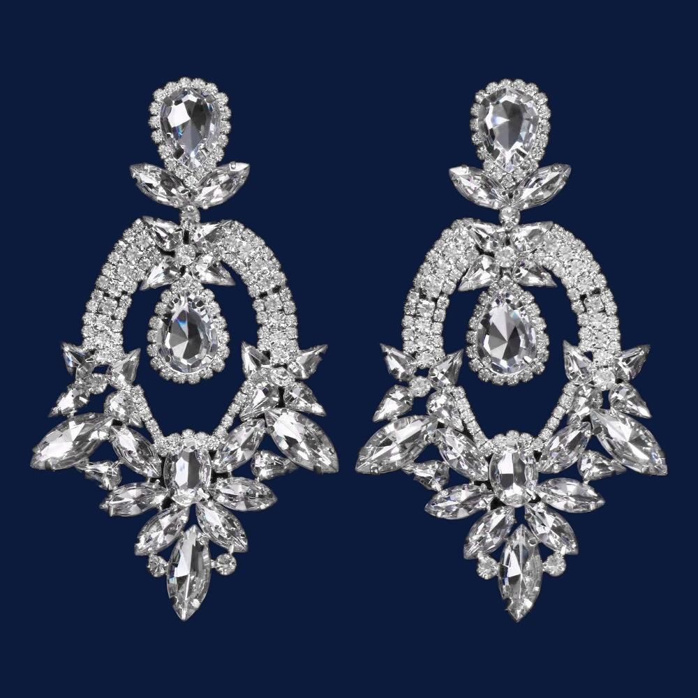 Heavy Industry Earrings Earrings Women'S Rhinestones Full Of Diamonds Exaggerated Banquet Bridal Jewelry