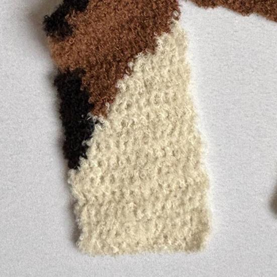 Knitted Hat Tri-Color Cat Design Warm Crochet Winter Scarf Hat Outdoor Activities Headgear Fashionable Accessories