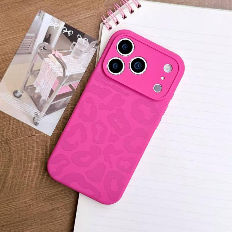 New Embossed Leopard Print Silicone Phone Case for IPhone 17 Pro Max 16 Pro Max 15 Pro Max 14, Precise Cutout Camera Protection Shockproof Soft Cover