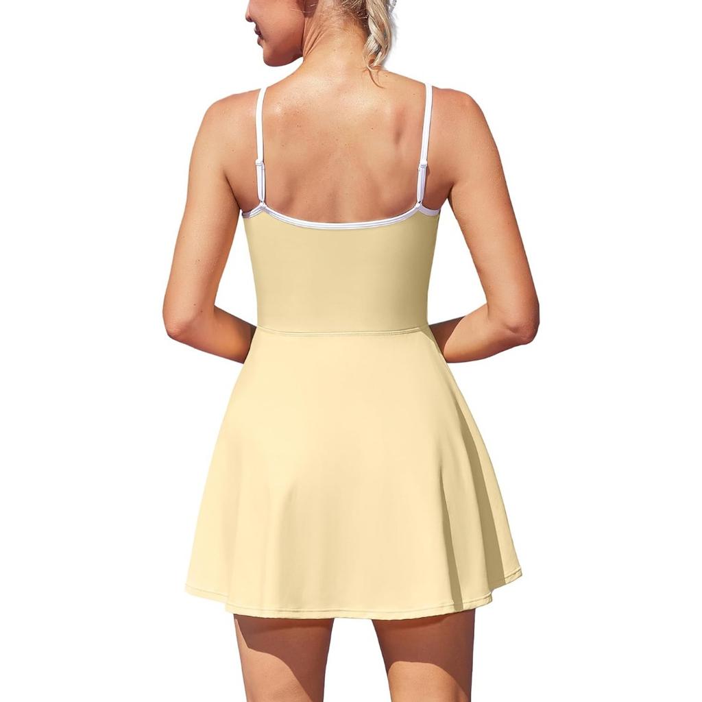 CHARMLEAKS Tenniskjole for kvinner med shorts Golfkjole Trening Justerbar treningskjole Activewear