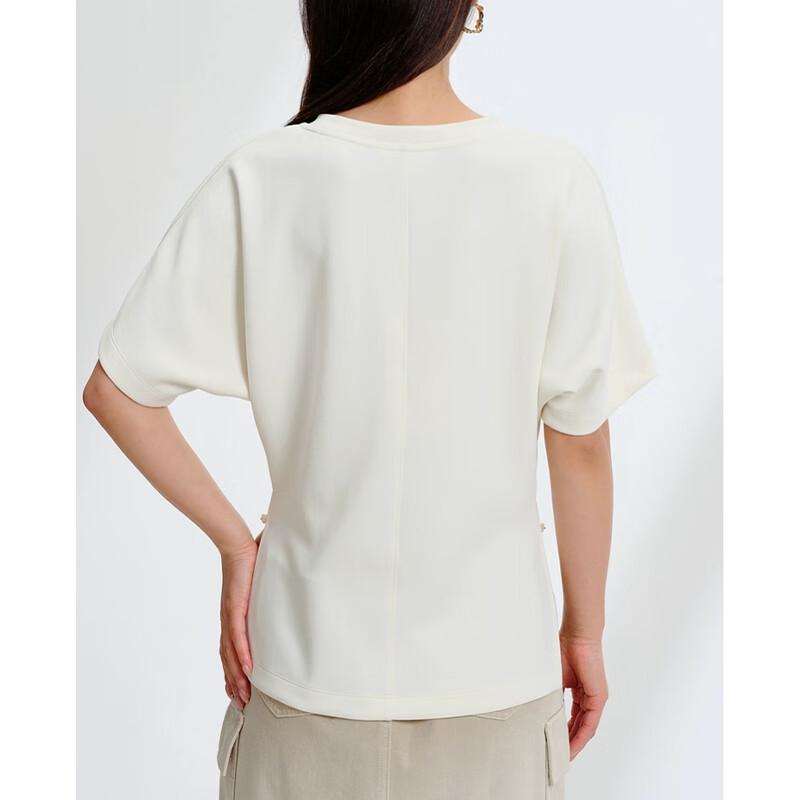 Raphenny Women's Knitted Slim Fit Short Sleeve T-shirt