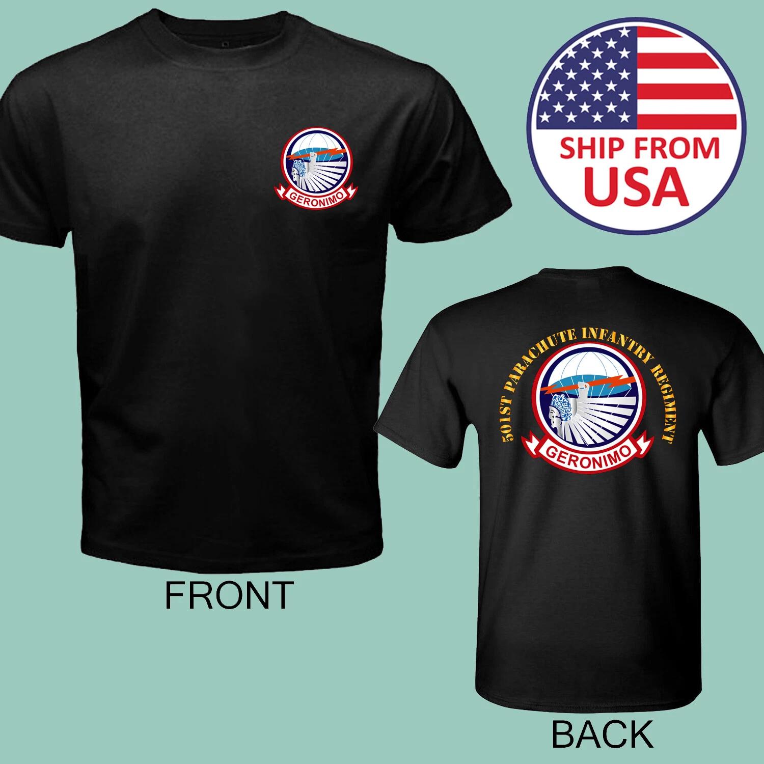 

Geronimo 501st Airborne Parachute Infantry Military Men s Black Size S to 5XL 4XL
