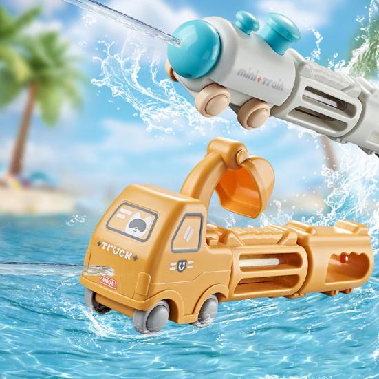 Pull-Back Water Shooter 6-10M Range Squirt Toys with Moving Wheels Exciting Outdoor Water Toy for Kids