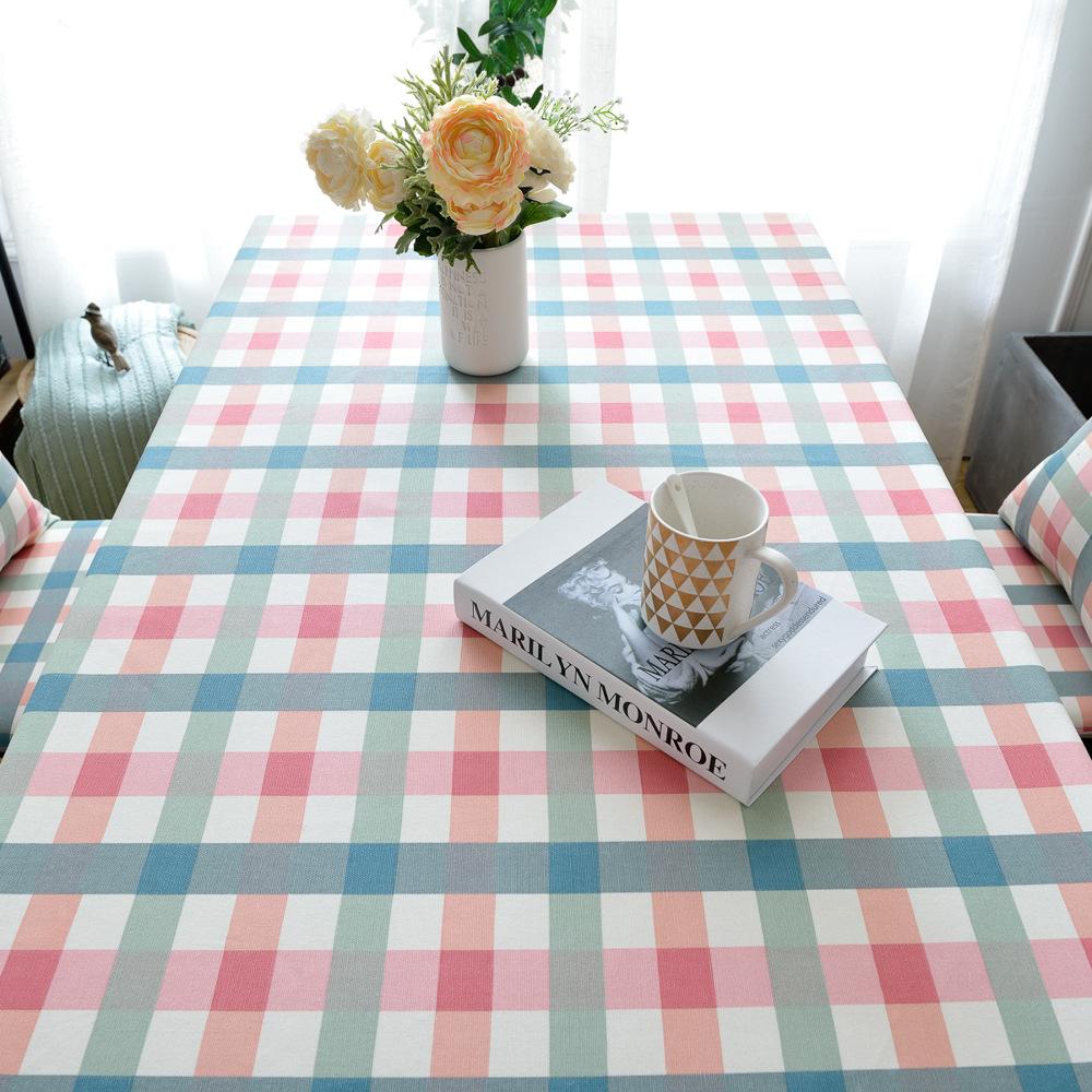 Ins Fresh Hot Sale Pure Cotton Dining Table Cloth Art Tablecloth Simple Plaid Coffee Table Cloth Manufacturer