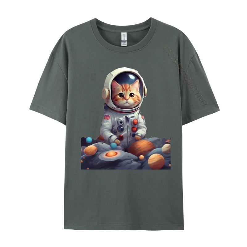 Space Cat TShirt Discount VALENTINE DAY Premium Cotton Tops Tees Tops Shirts Cat In Space Funny Shirts