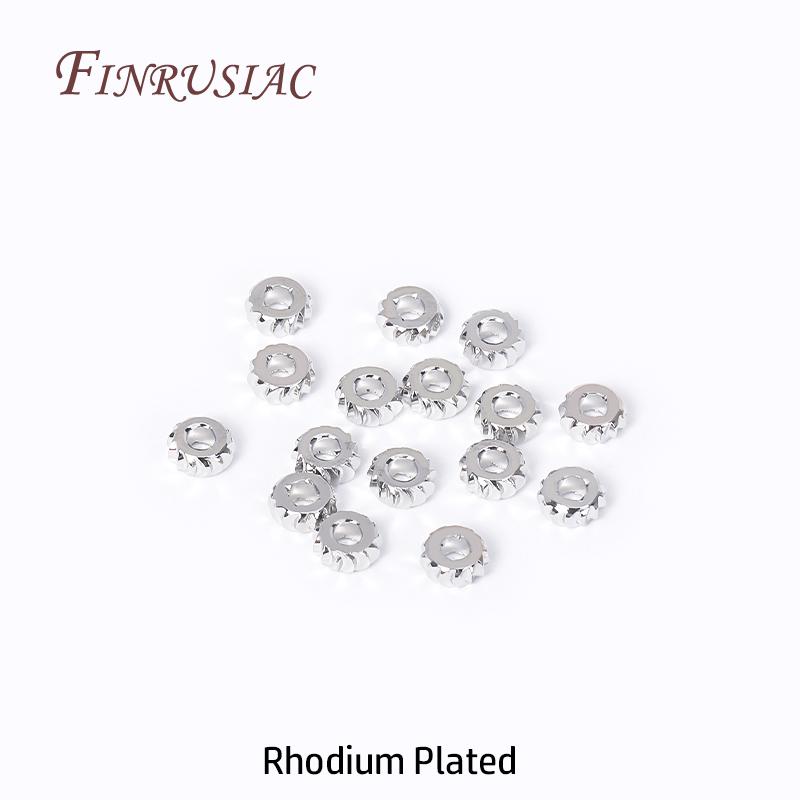 3MM 18K Gold Plated Brass Round Corrugated Spacer Beads Separator Beads For Jewelry Supplies DIY Necklace Bracelet Making 3mm-50 Pieces