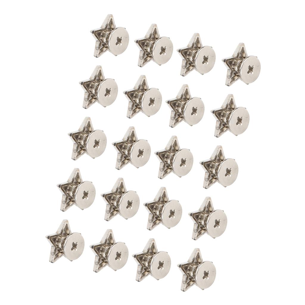 20Pcs Star Shape Rivet Stud Button DIY Clothes Shoes Decoration Accessories with Screws
