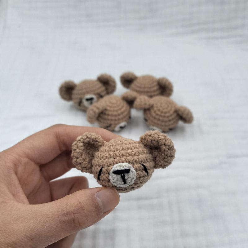 5pc Crochet Beads Animal Rabbit  Chewable Beads DIY Wooden Teething Knitting Beads Jewelry Crib Sensory Toy Baby Teether