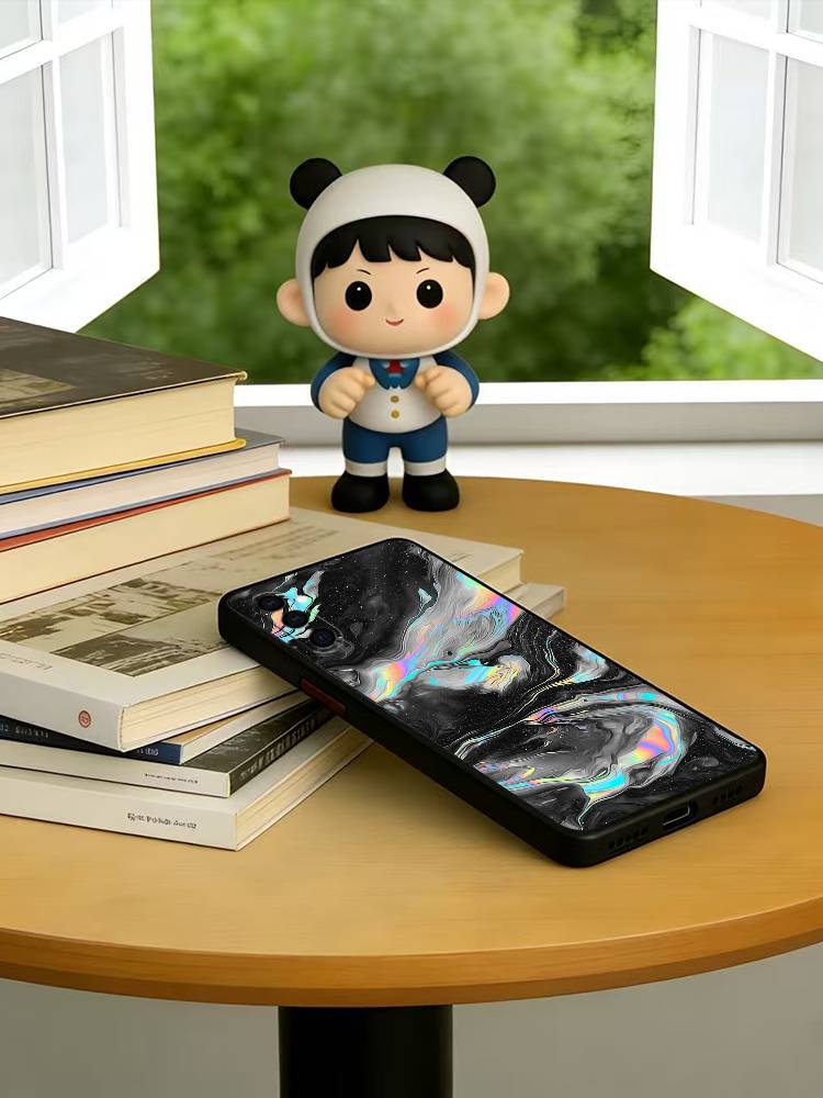Psychedelic trippy Holographic Phone Case For Samsung Galaxy A73,A72,A71,A70,A53,A52,A51,Others Soft Black Cover