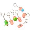 Pack Of 7 Pig Keychains Animal Keyring Pendant Colorful Bag Charm Accessory Wallet Handbag Ornament for Women Girls