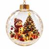 2D Flat Pattern Christmas Ball Ornament Transparent Clear Sphere Bauble  Family Gathering