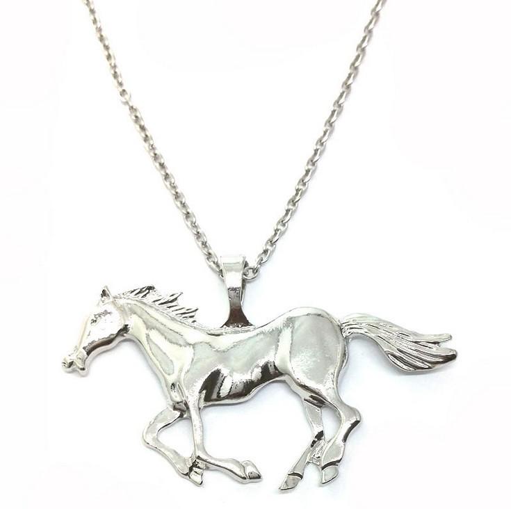 European & American Decorative Alloy Horse Necklace - Women's Versatile Long Sweater Chain, Korean-Style Accessories.