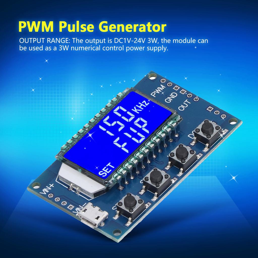 PWM Pulse Rectangular Signal Generator Module with LCD Display Frequency