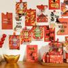 Festive New Year Happiness Postcards - 30pcs Calligraphy Text Wall Decor Cards