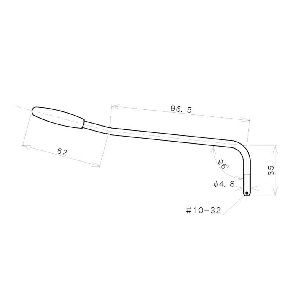 ALLPARTS Stainless Steel Tremolo Arm with Chrome Cap 4.8mm (inch size) Screw-On (BP-0017-005)