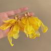 Sweet Fabric Flowers Long Tassel Earrings For Women Sweet Temperament Crystal Drop Dangle Earring Party Wedding Jewelry Gift 2025