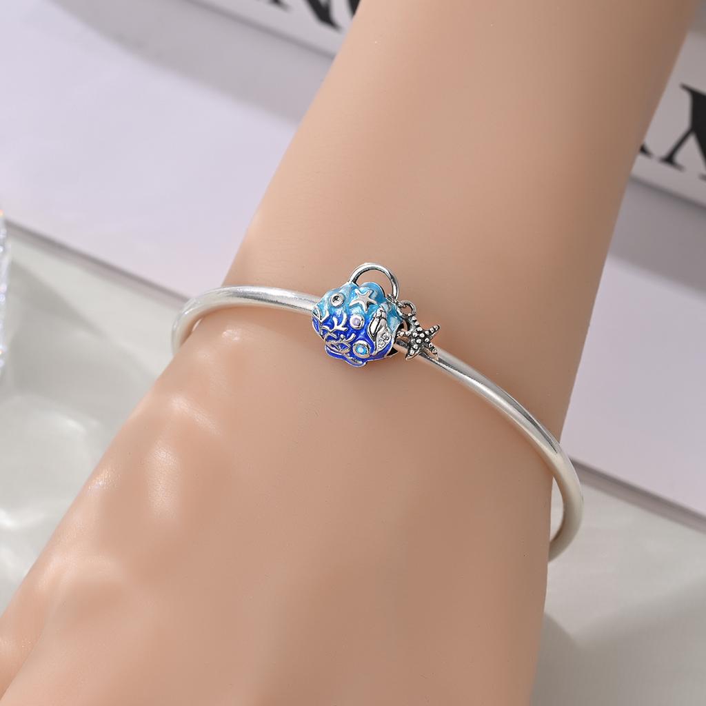 New Original Copper Ocean Charms Sea Star Whale Seahorse Shell Beads For Necklaces Diy Bracelets Present Jewellery