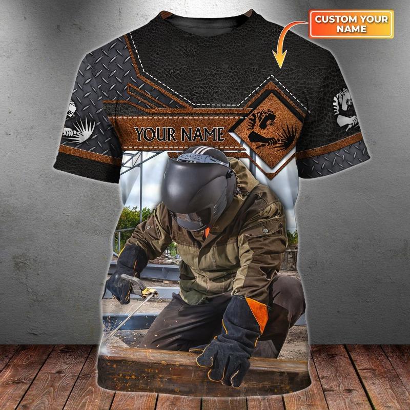 

Fashion Personalization Name Men s T-Shirts Funny 3D Print Welder Uniform Casual O-neck Short Sleeve Top Hip Hop Trend Loose Tee S