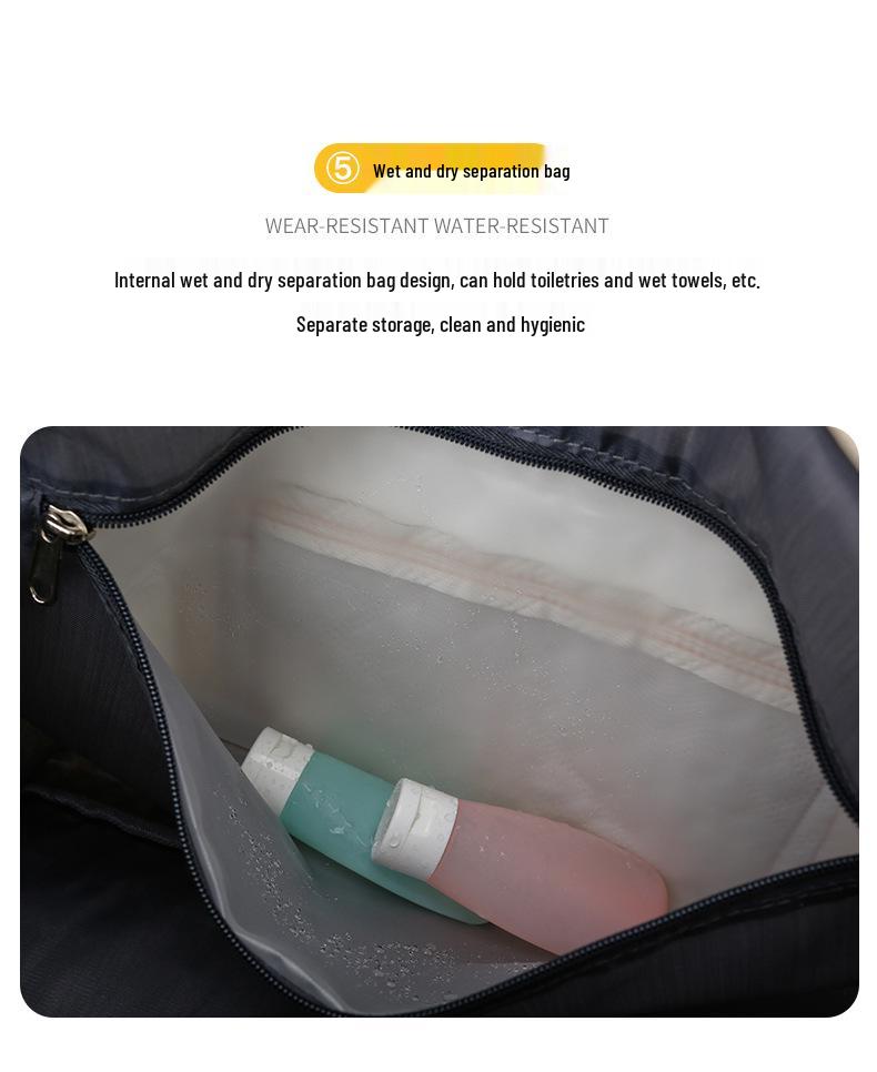 Women's Large Capacity Travel & Fitness Bag with Diamond Pattern - Wet/Dry Separation & Handheld Design