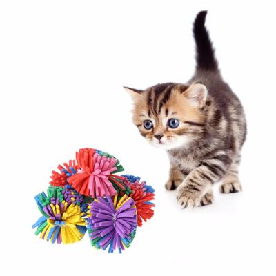 5pcs Pet Cat Toys EVA Colorful Flower Ball Soft Dog Puppy Kitten Chew Bite Interactive Funny Play Balls Toy Cat Supply