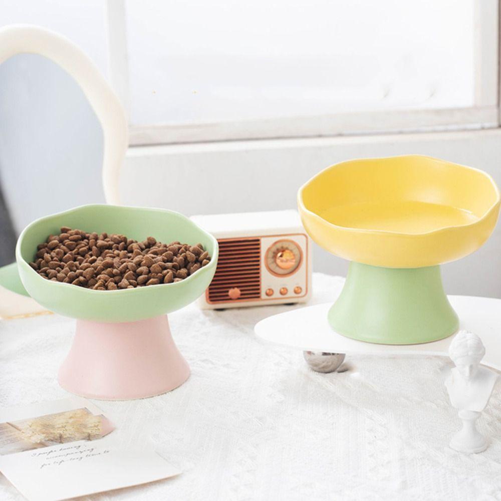 

Ceramic Pet High Foot Bowl Creative Pet Drinking Feeder Food Dispenser Cat Bowl Kitten Puppy Style 6