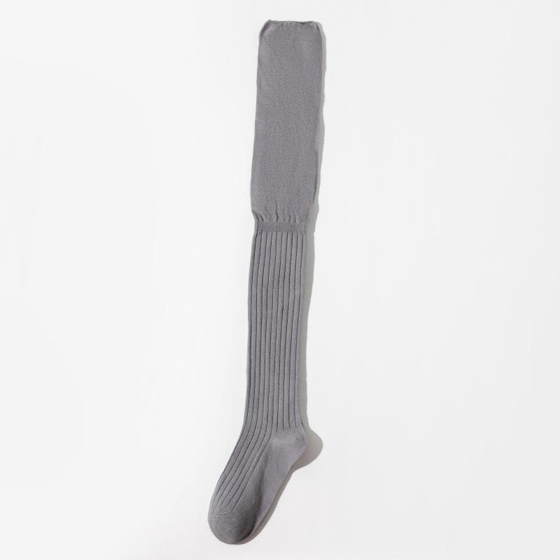 Knee Socks Women'S Autumn And Winter Miu Series Splicing Stockpile Socks Sweet Cool Babes Thigh Socks And Knee Gray Leg Socks