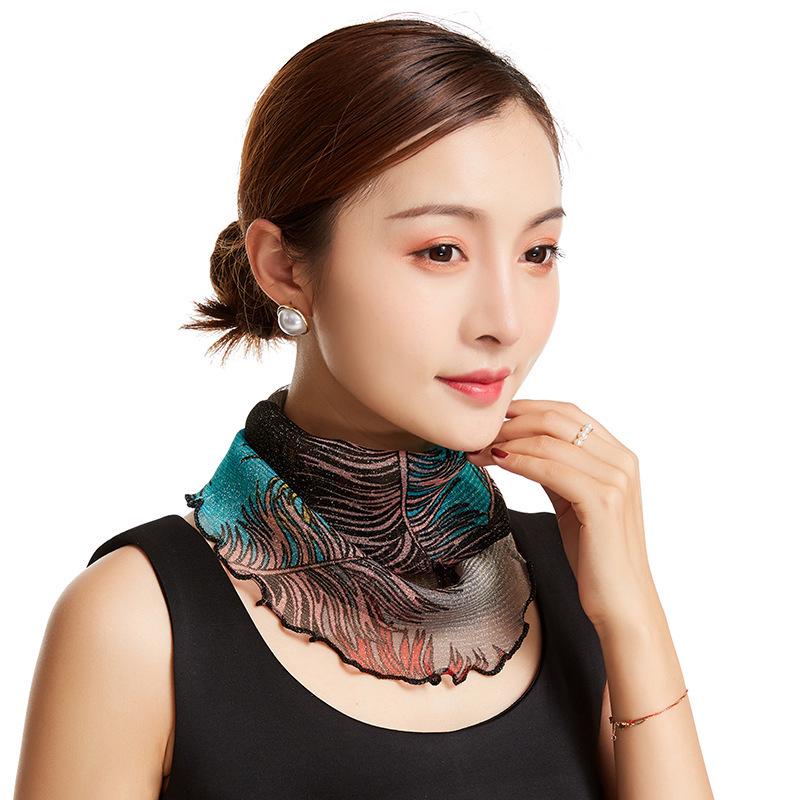 

Женский пуловер-снуд из шелковой марли: Тонкая солнцезащитная вуаль, защита шеи, маска-шарф с петлями для ушей