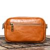 Retro Simple Men'S Bag Vegetable Tanned Leather Shoulder Bag Cowhide Trend Messenger Bag Genuine Leather Women'S Small Square Bag Steamed Bread Bag