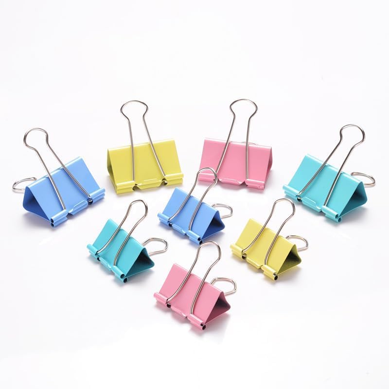 170 Pcs Binder Clips Assorted Sizes, Colored Large, Medium, Small Binder Paper Clips for Office Supplies, Home, School Document Organizing (Blue,