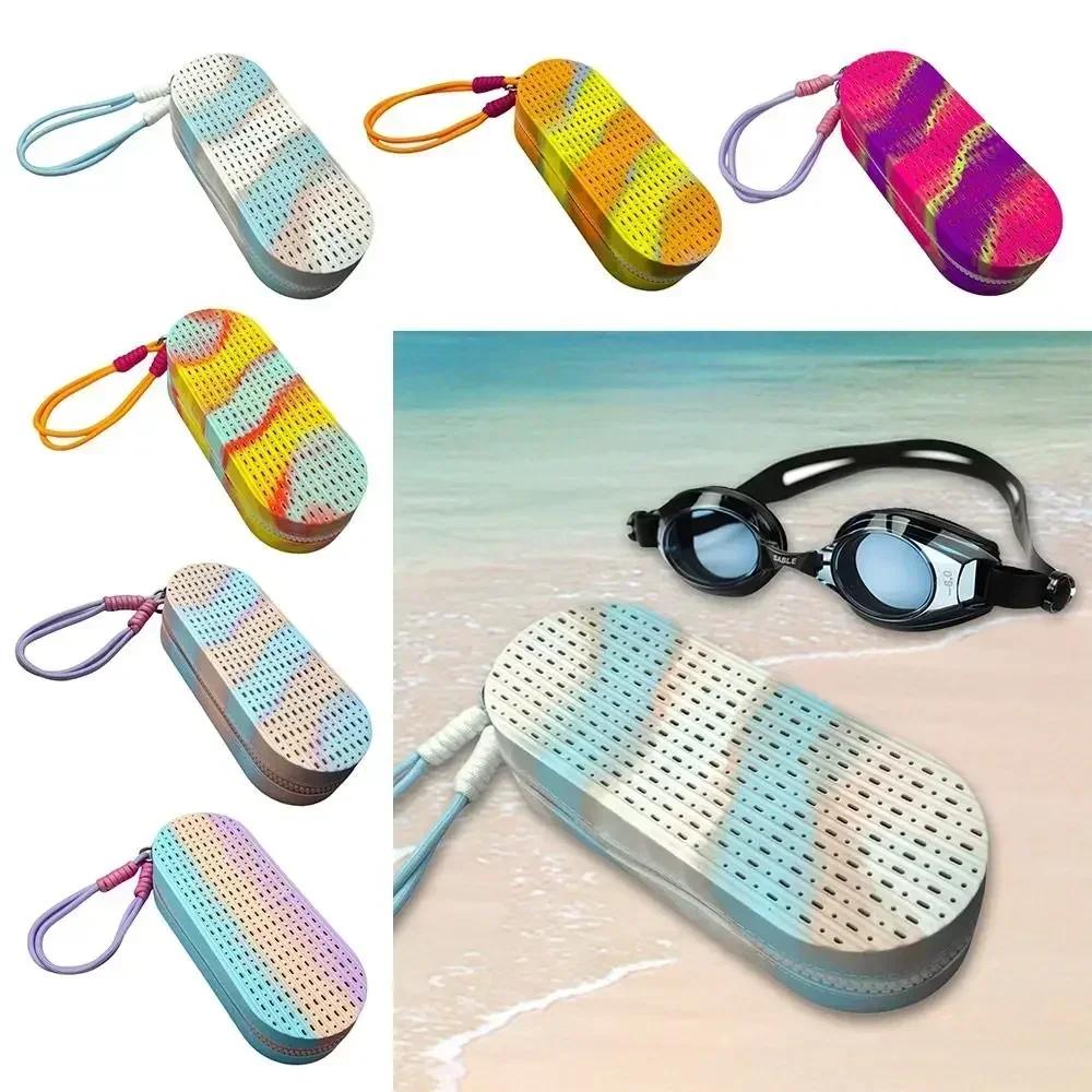 With Zipper Swimming Goggles Storage Box Mesh Ventilation Large Capacity Swim Goggle Case Drain Hole Waterproof