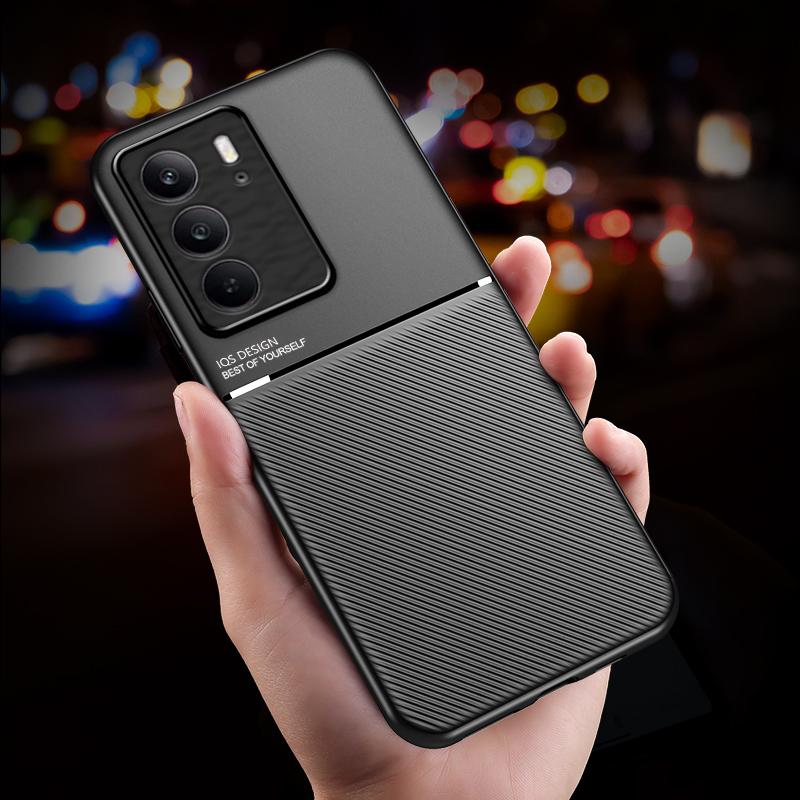 Non-Slip Texture Shockproof Phone Case For Realme C75 6.72 inches Soft TPU Frame PU Leather Magnetic Protective Back Cover
