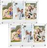 DIFEIUKI Photo Frames with Set of Acrylic Magnetic Refrigerator Vertical or Fits Mini and More Magnets, 6, Frames, Double-Sided Transparent, Clear,