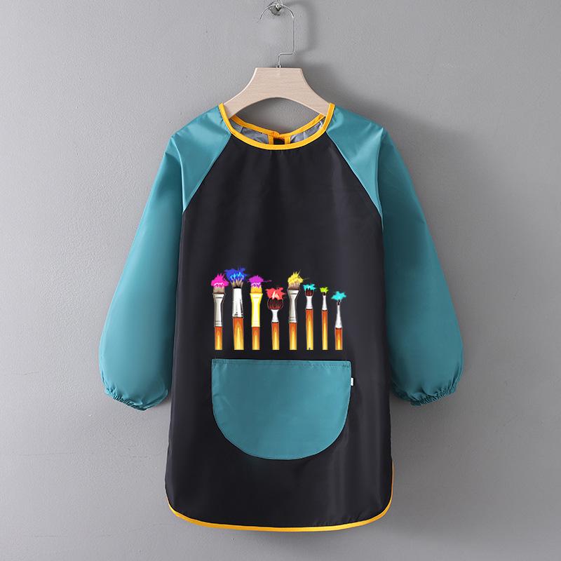 Children's Waterproof Art Smock with Logo - Reversible Apron for Painting and Eating  