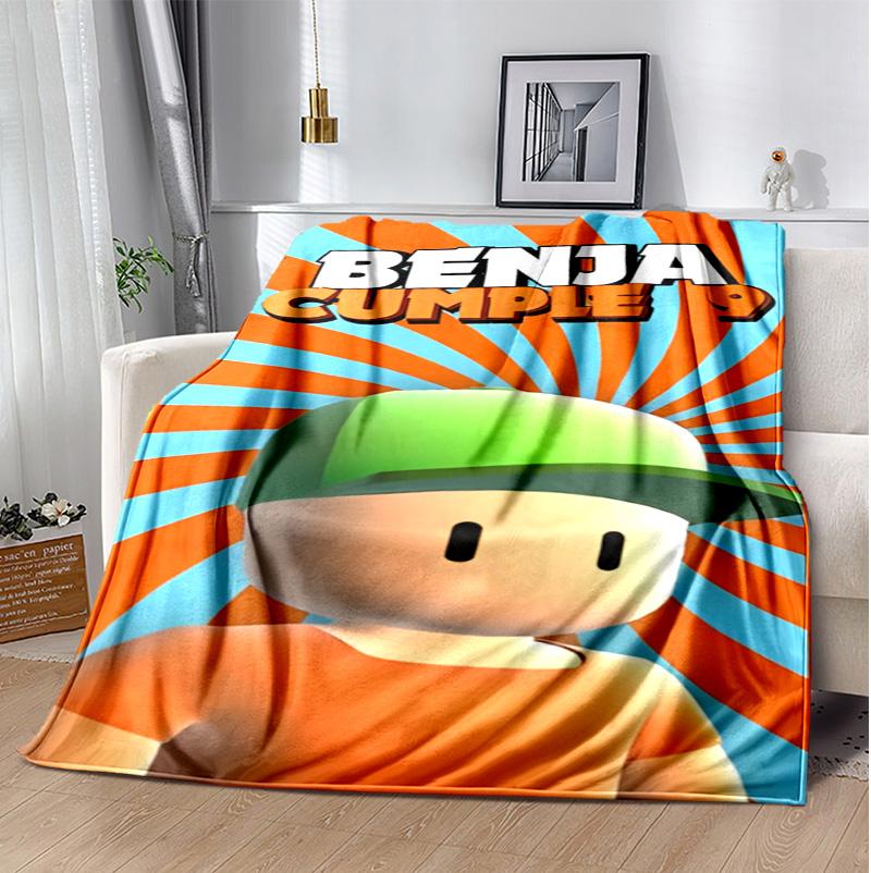 Stumble Guys Flannel Blanket Soft Warm All-Season Throw, Design for Camping, Car Travel, Hiking Sofa, Bed, Office Perfect Gift for Parties