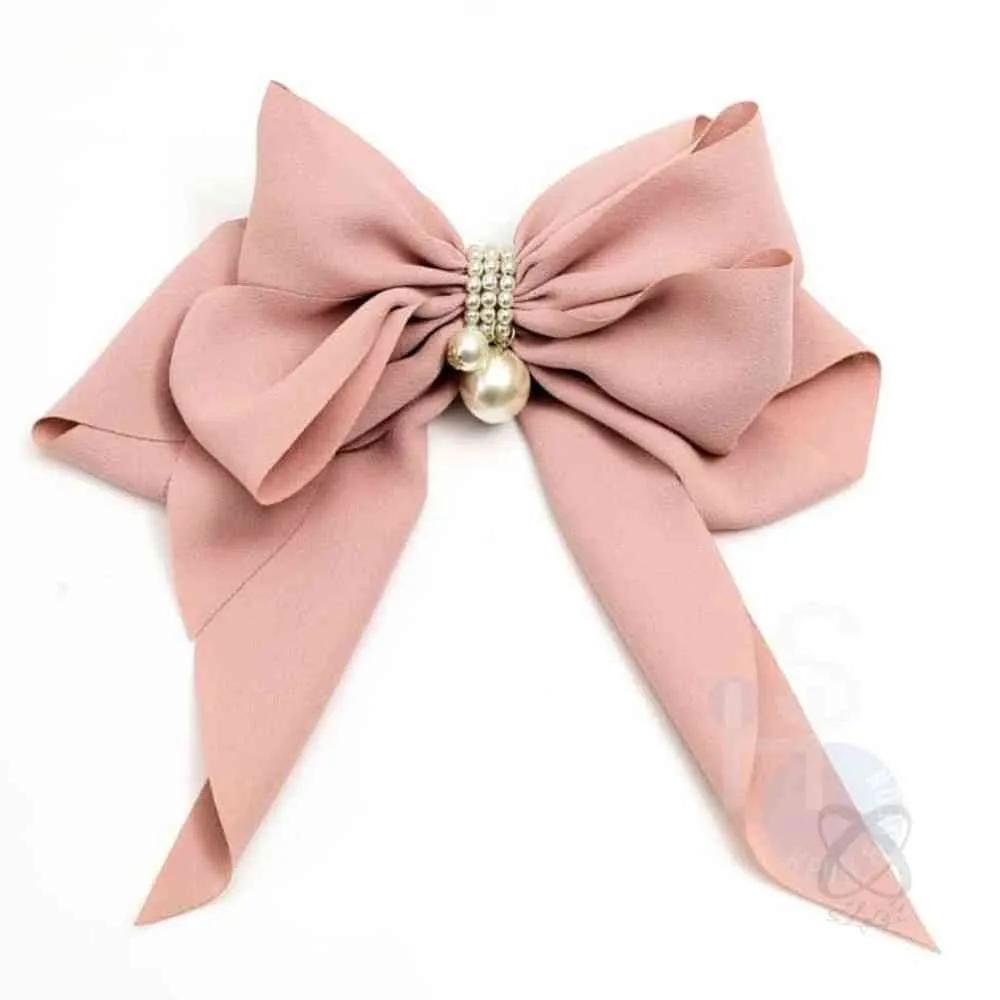 Butterfly pearl automatic hair clip pink ribbon hair clip large ribbon pin ribbon hair clip