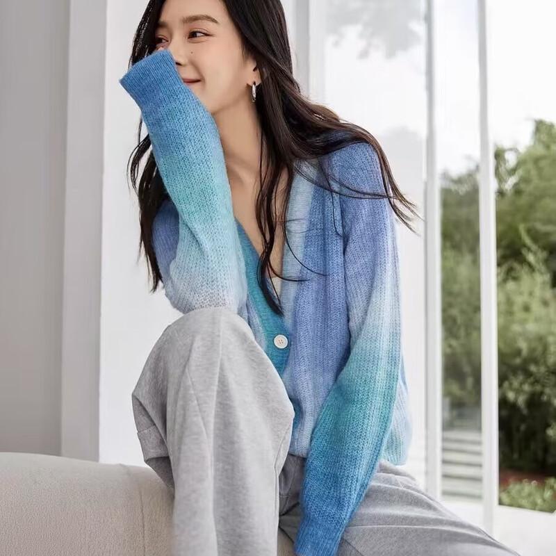 

Firstview Women s Relaxed Fit Tie-Dye Knit Cardigan S