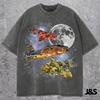 Drei Wobbegong-Haie Retro Grafik T-Shirts, Lustiges Ozeanmond-T-Shirt, Shirt für Liebhaber exotischen Meereslebens, Vintage Buntes Haifisch-Geschenk